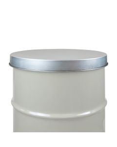 Moultrie 30-Gallon Galvanized Lid on a 30-gallon metal barrel
