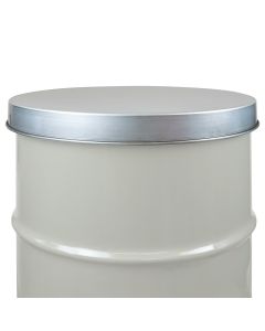 Moultrie 55-Gallon Galvanized Lid on a 55-gallon metal barrel